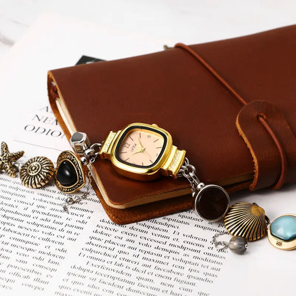 Vintage-Inspired Silver 5 Clock Choker & Heart Pendant