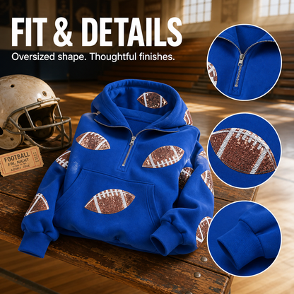Women's Sequin Football Hoodie Bring The Sparkle To Game Day