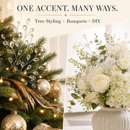 50-Piece Crystal Bead Floral Sprays Add An Icy Sparkle To Every Holiday Arrangement