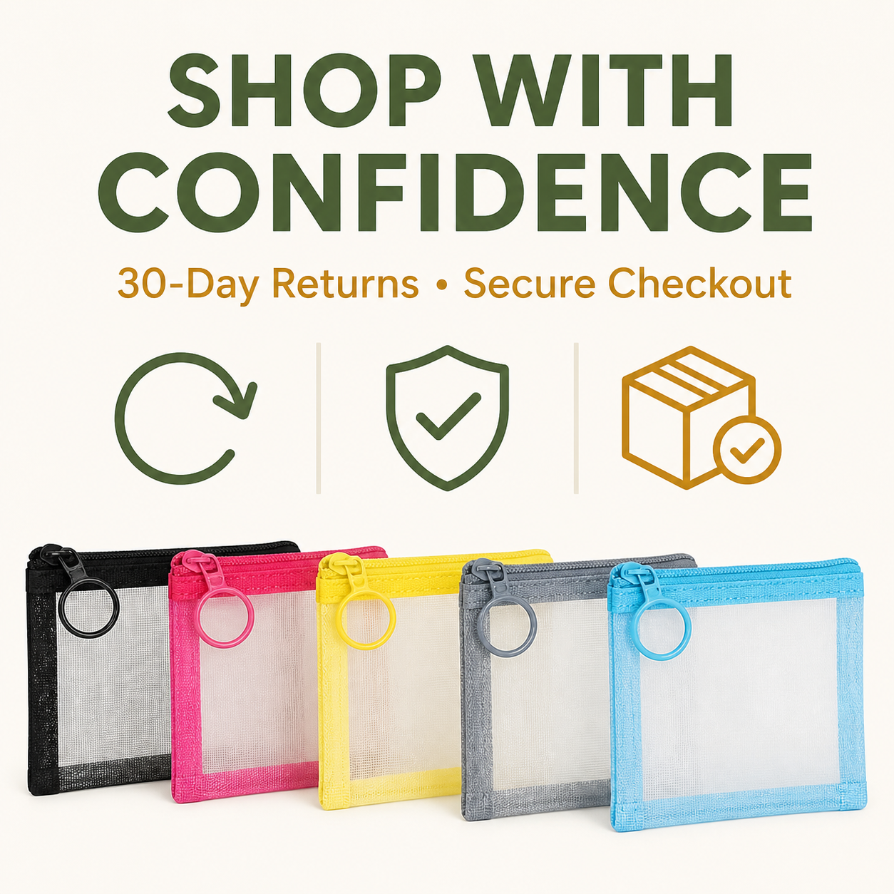 Ultra-Lightweight Transparent Mesh Zipper Pouch