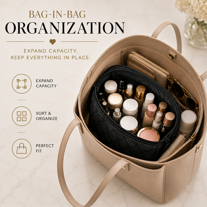 Large Capacity Quilted Fluffy Storage Bag For Women