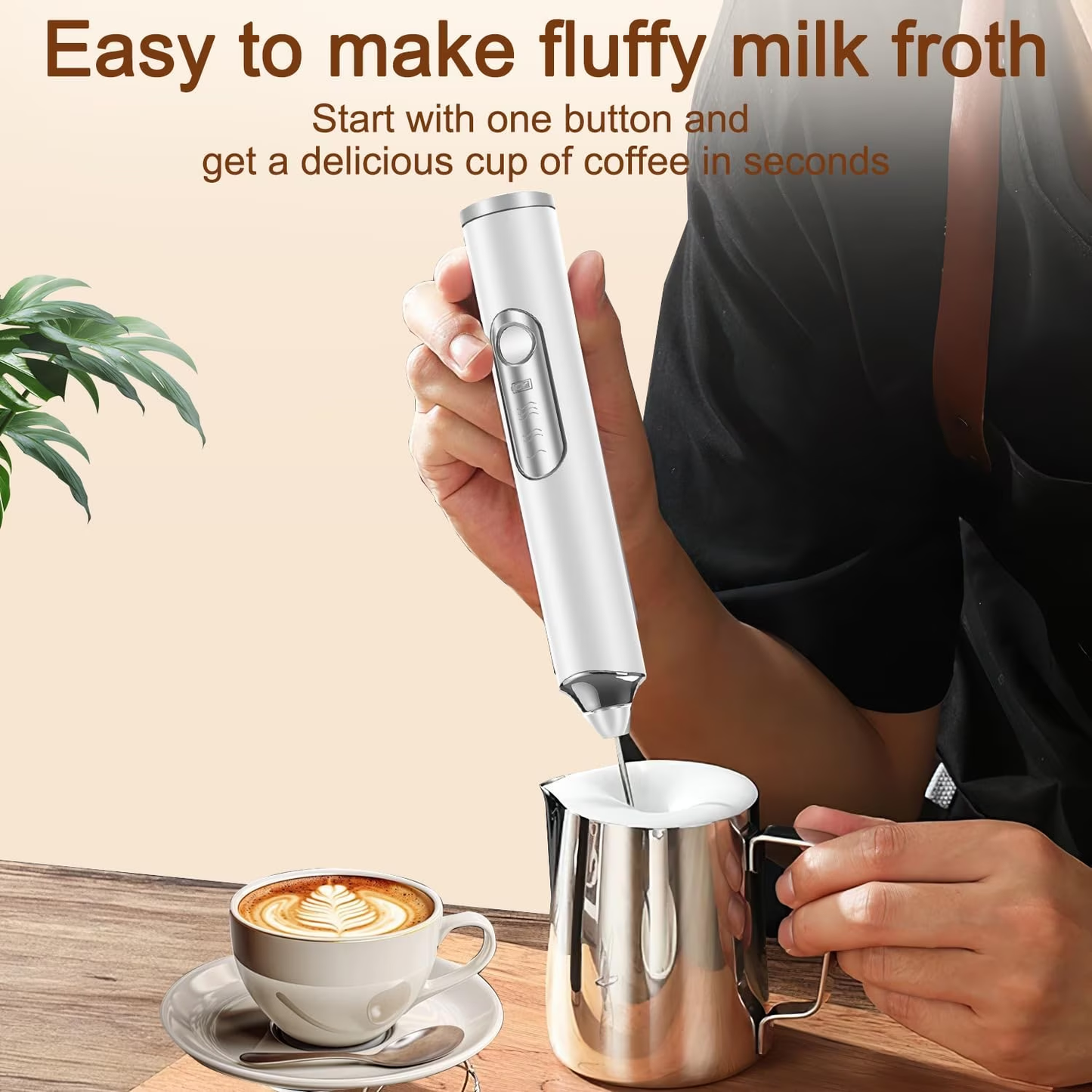 3-in-1 Rechargeable Milk Frother – Perfect for Coffee and Baking