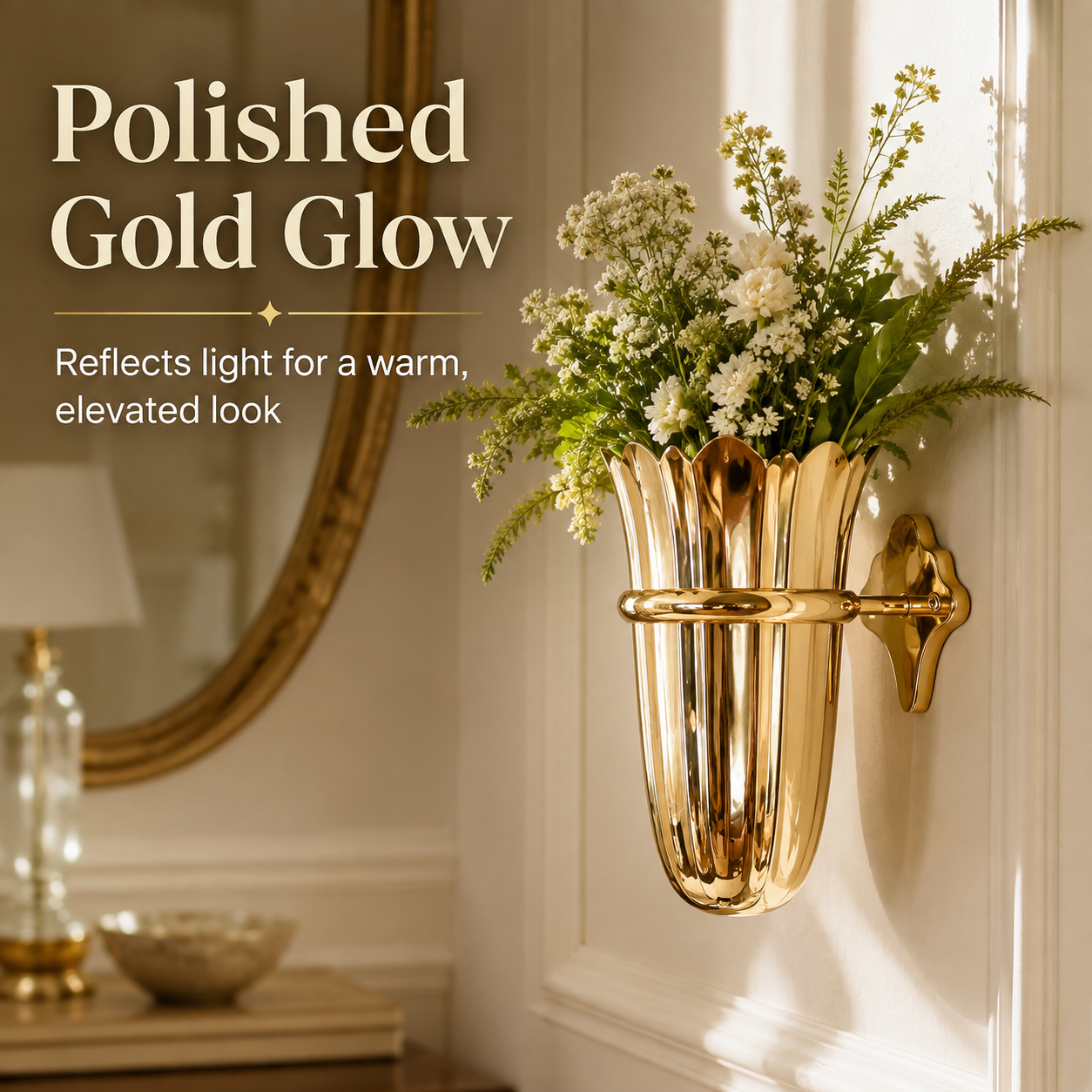 Luxury Gold Wall-Mounted Floral Vase