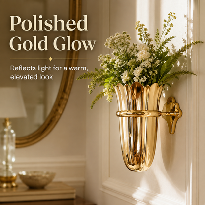Luxury Gold Wall-Mounted Floral Vase