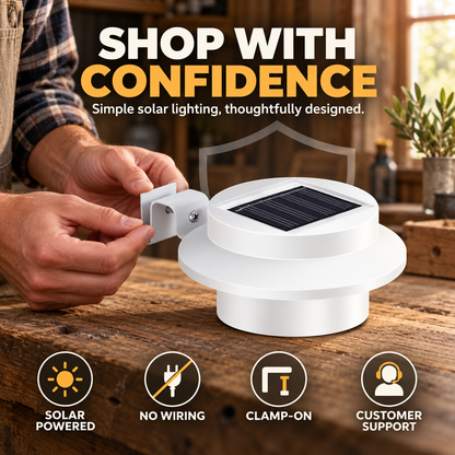Solar Fence Lights Outdoor Waterproof, 3 LED Deck Lights for Garden Path