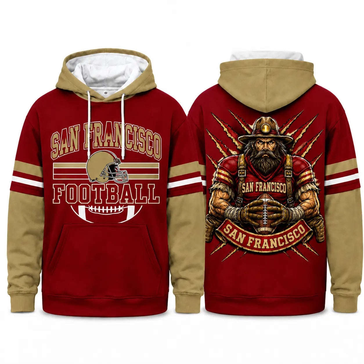 Retro Football Helmet Graphic Hoodie Varsity Style From Every Angle