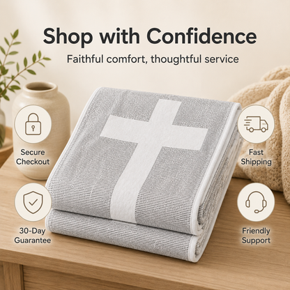 Gospel of John Blanket Soft Scripture Throw with Cross Silhouette
