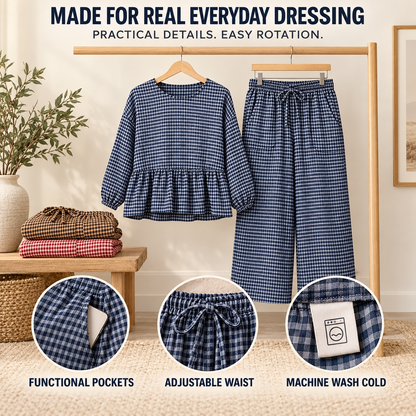 Women's Gingham 2 Piece Outfit