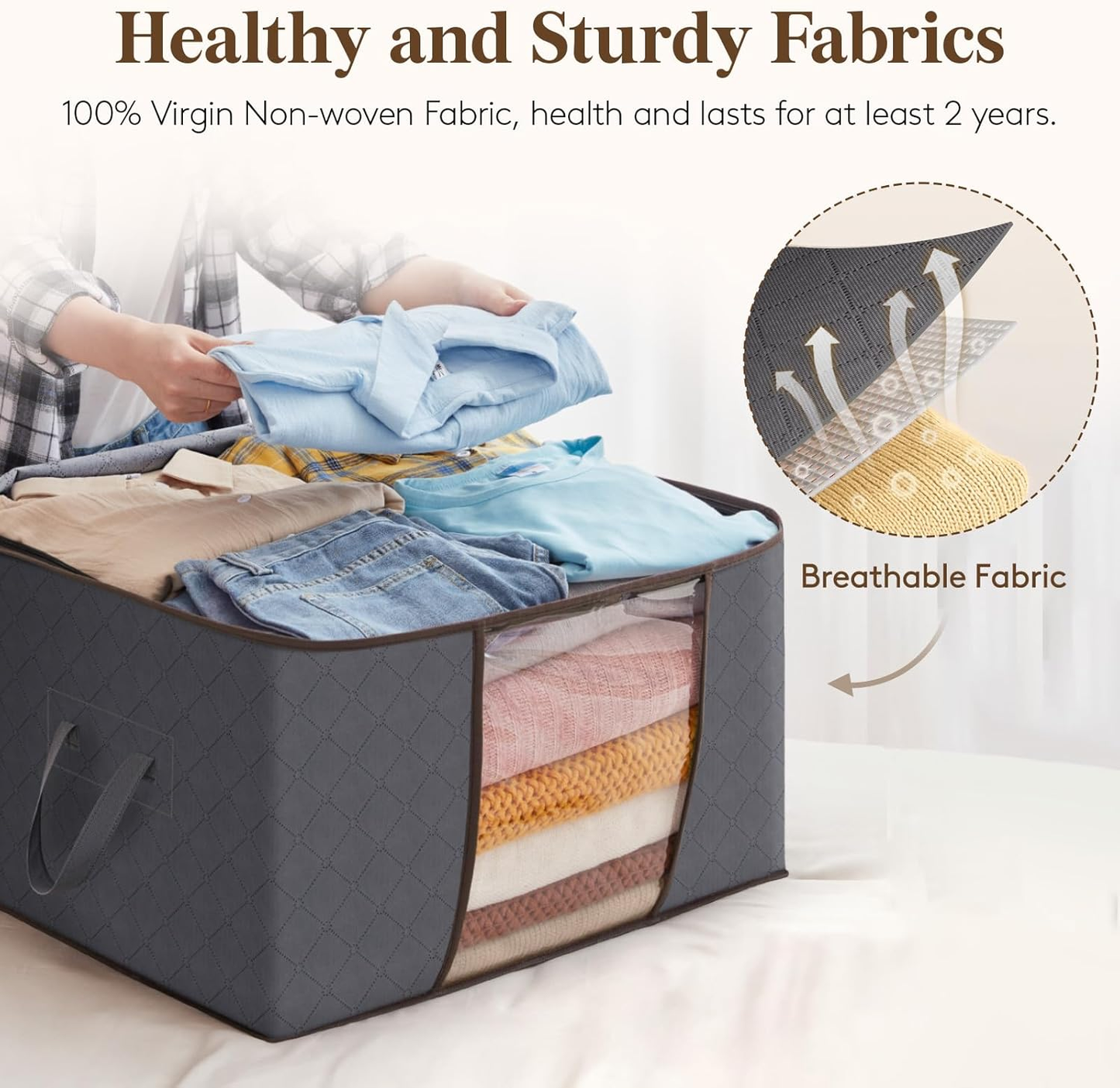📦️ Large Dustproof Storage Box with Handle & Stackable Design 📦️
