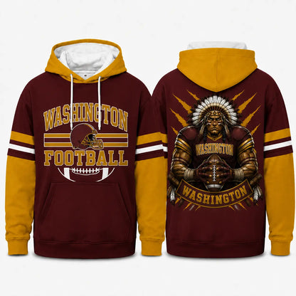 Retro Football Helmet Graphic Hoodie Varsity Style From Every Angle