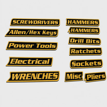 3D Magnetic Toolbox Labels — Organize Your Tools Without Sticky Mess