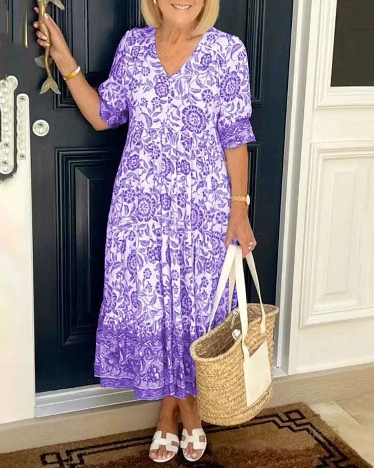 💖Early Mother's Day Sale - 48% OFF🎁V-neck Bohemian Dress(Buy 2 Free shipping)