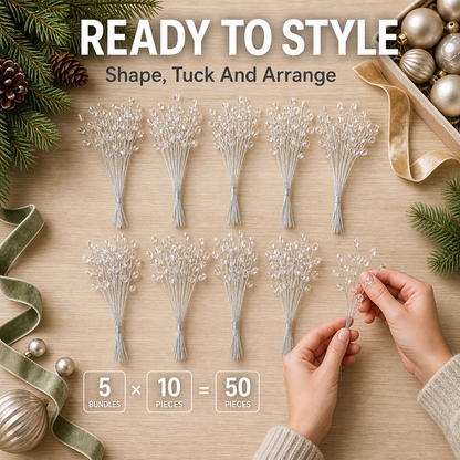 50-Piece Crystal Bead Floral Sprays Add An Icy Sparkle To Every Holiday Arrangement