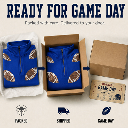 Women's Sequin Football Hoodie Bring The Sparkle To Game Day