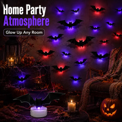 3D Light-Up LED Flying Bats Wall Decor