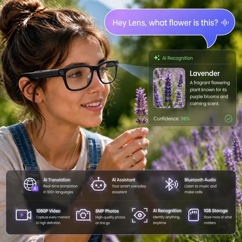🔥Free shipping🔥AI Smart Glasses with Camera, Translation & Open-Ear Audio👓