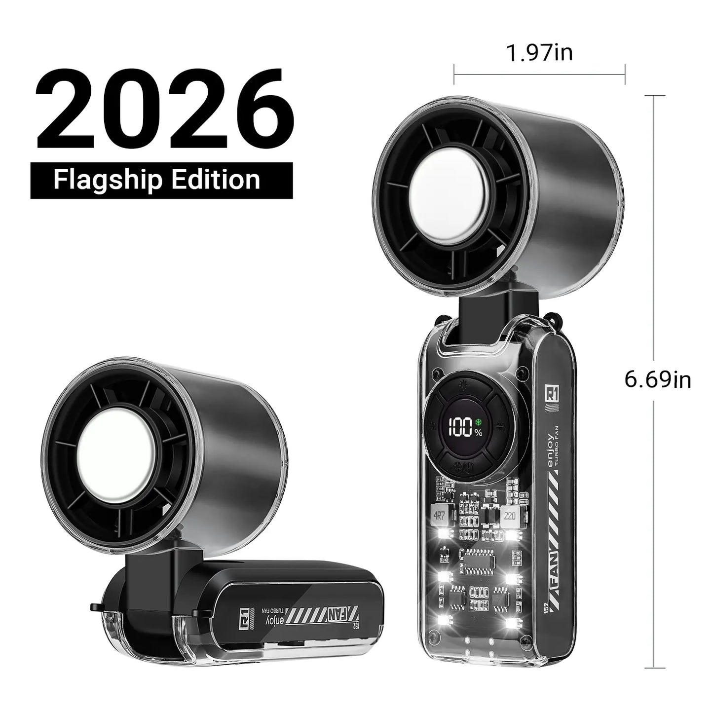 ❄️ 100-Speed Ice-Cooling Fan – 4-in-1 Portable Neck & Handheld Fan with 36H Battery