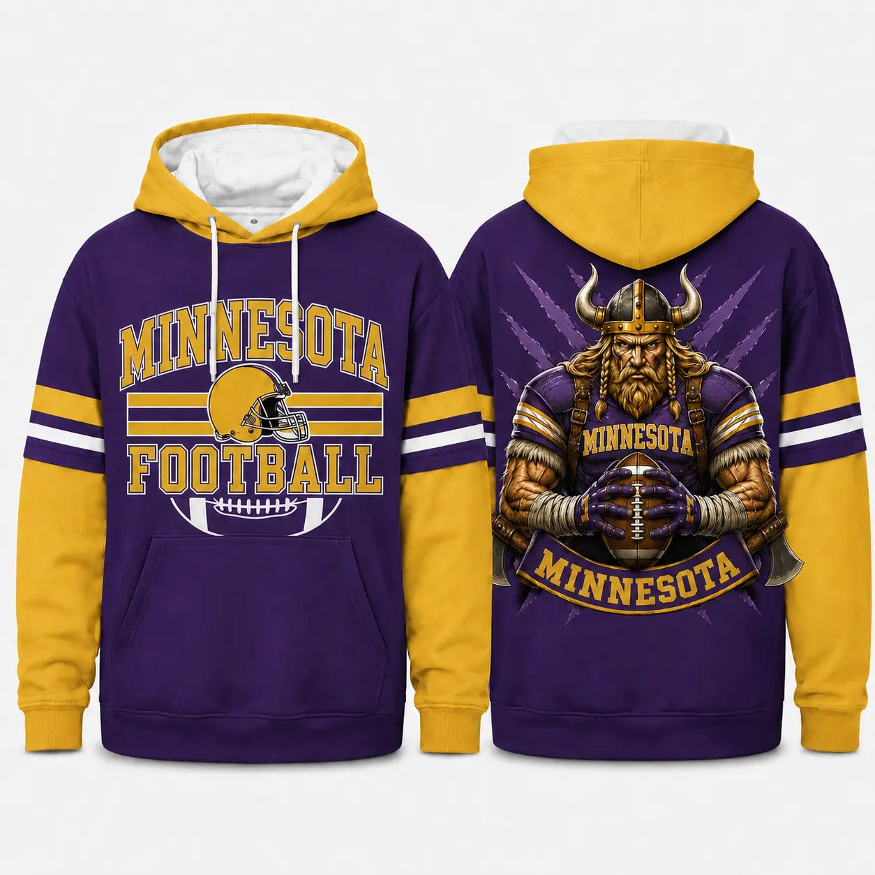 Retro Football Helmet Graphic Hoodie Varsity Style From Every Angle
