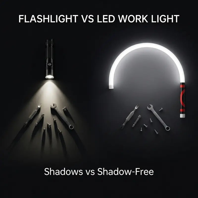 Bendable LED Flashlight Stick – 27" Flexible LED Work Light, High Lumen Magnetic Inspection Light