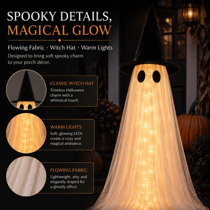 👻2-Pack 5.5FT Ghost Light-Up Halloween Decoration Set👻