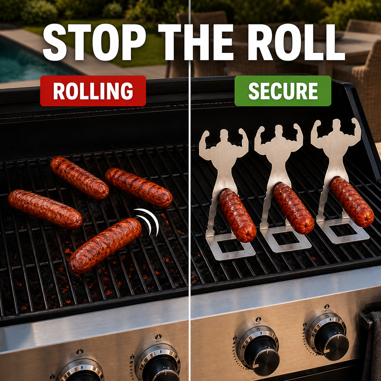BBQ Sausage Grill Holder Duo