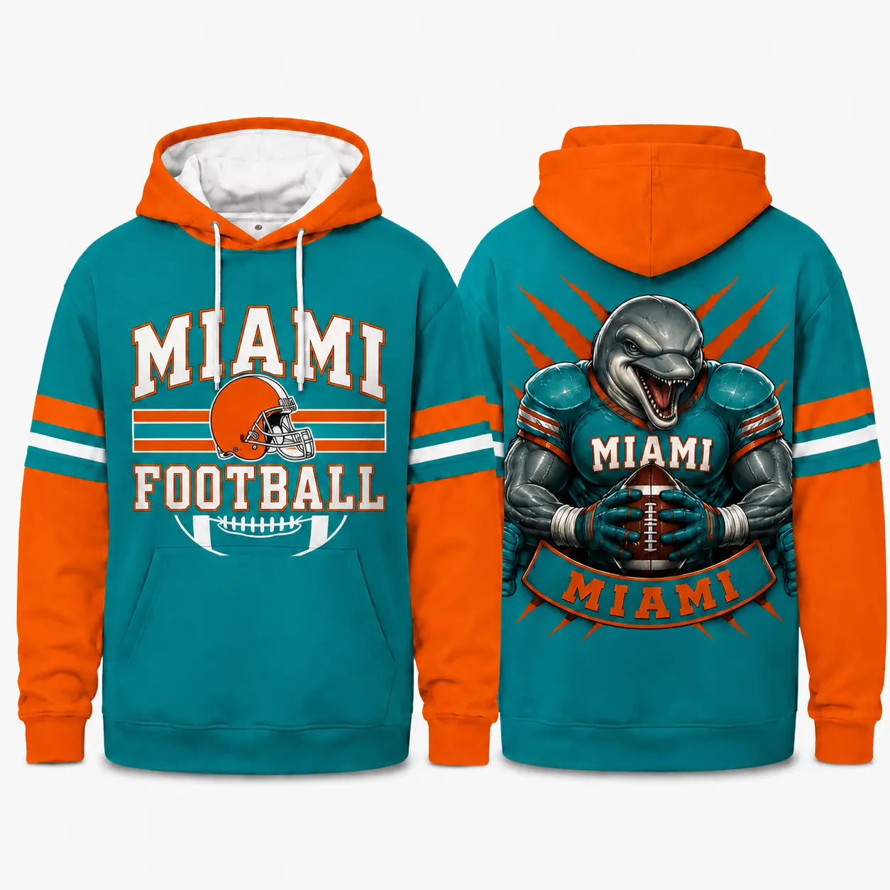 Retro Football Helmet Graphic Hoodie Varsity Style From Every Angle