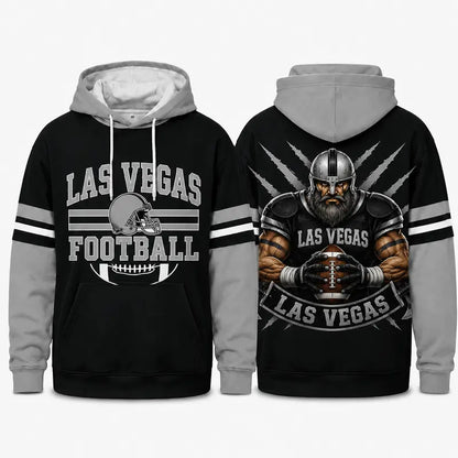 Retro Football Helmet Graphic Hoodie Varsity Style From Every Angle
