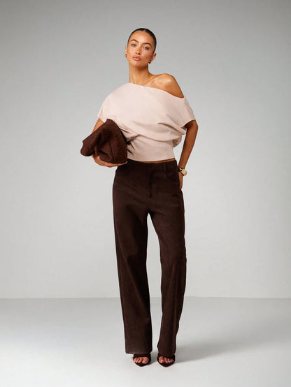 Women Off Shoulder Crop Top, Soft Stretchy Slim Fit Short Sleeve Shirt