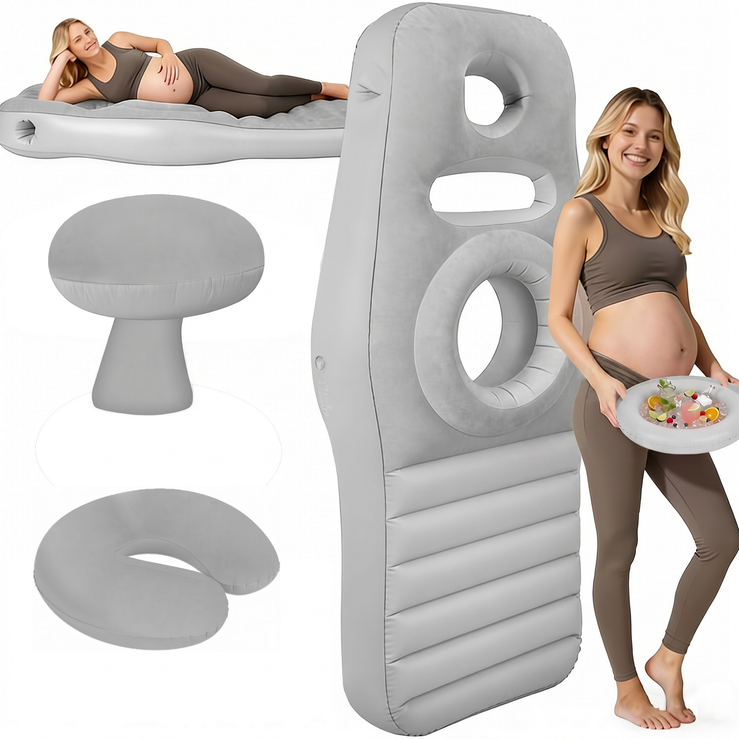 Inflatable Pregnancy Pillow with Belly & Head Hole, Prone Pregnancy Pillow for Stomach Sleepers