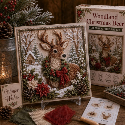 3D Christmas Fabric Poke Art Kit
