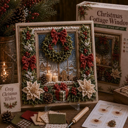 3D Christmas Fabric Poke Art Kit