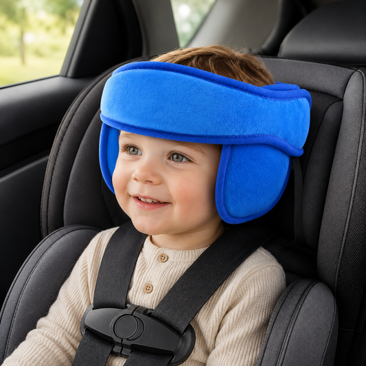 Child car seat headrest sleep support belt