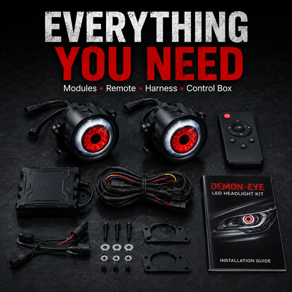 Demon Eye RGB LED Headlight Kit with 33+ Color Modes