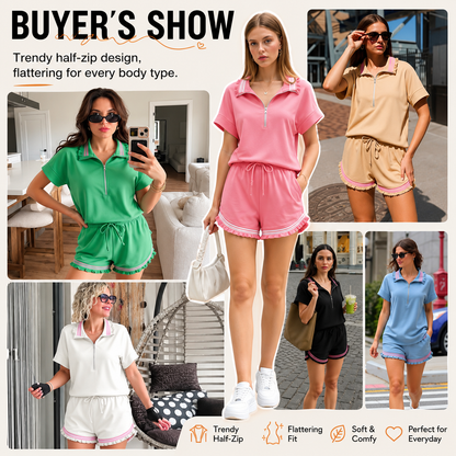 2 Piece Outfits Short Sets for Women Sweatsuit