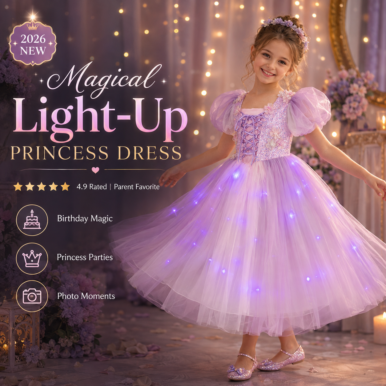 Magical Light-Up Princess Twirl Dress