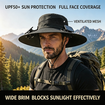 ☀️UPF 50+ Dual Solar Fan Wide Brim Cooling Hat☀️