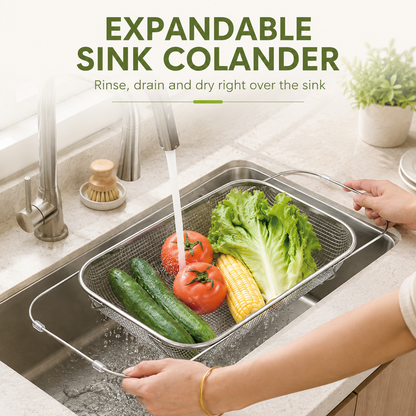 Expandable Stainless Steel Over-the-Sink Colander