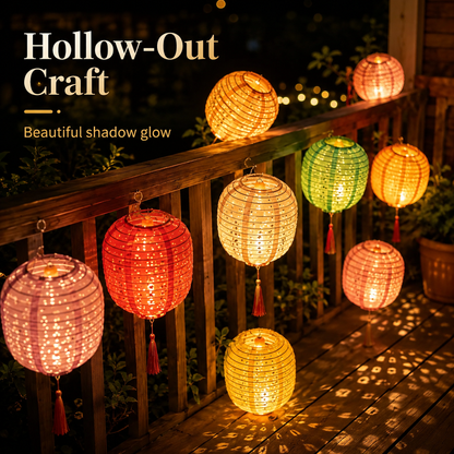Handcrafted Hollow Paper Lantern Decor（Comes with LED bulbs）