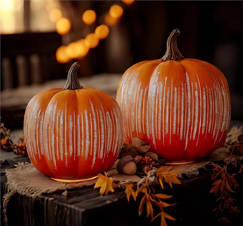 🎃✨ Illuminated Starry Night Pumpkins