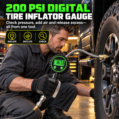200 PSI Digital Tire Inflator Gauge