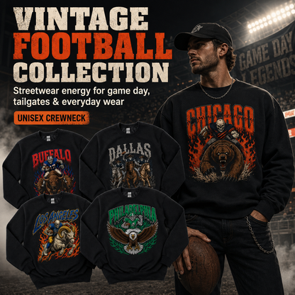 Vintage Football Graphic Crewneck Sweatshirt