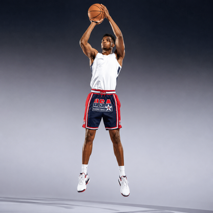 The Classic '92 Dream Edition USA Shorts – High-Quality Embroidered Retro Hardwood Basketball Shorts