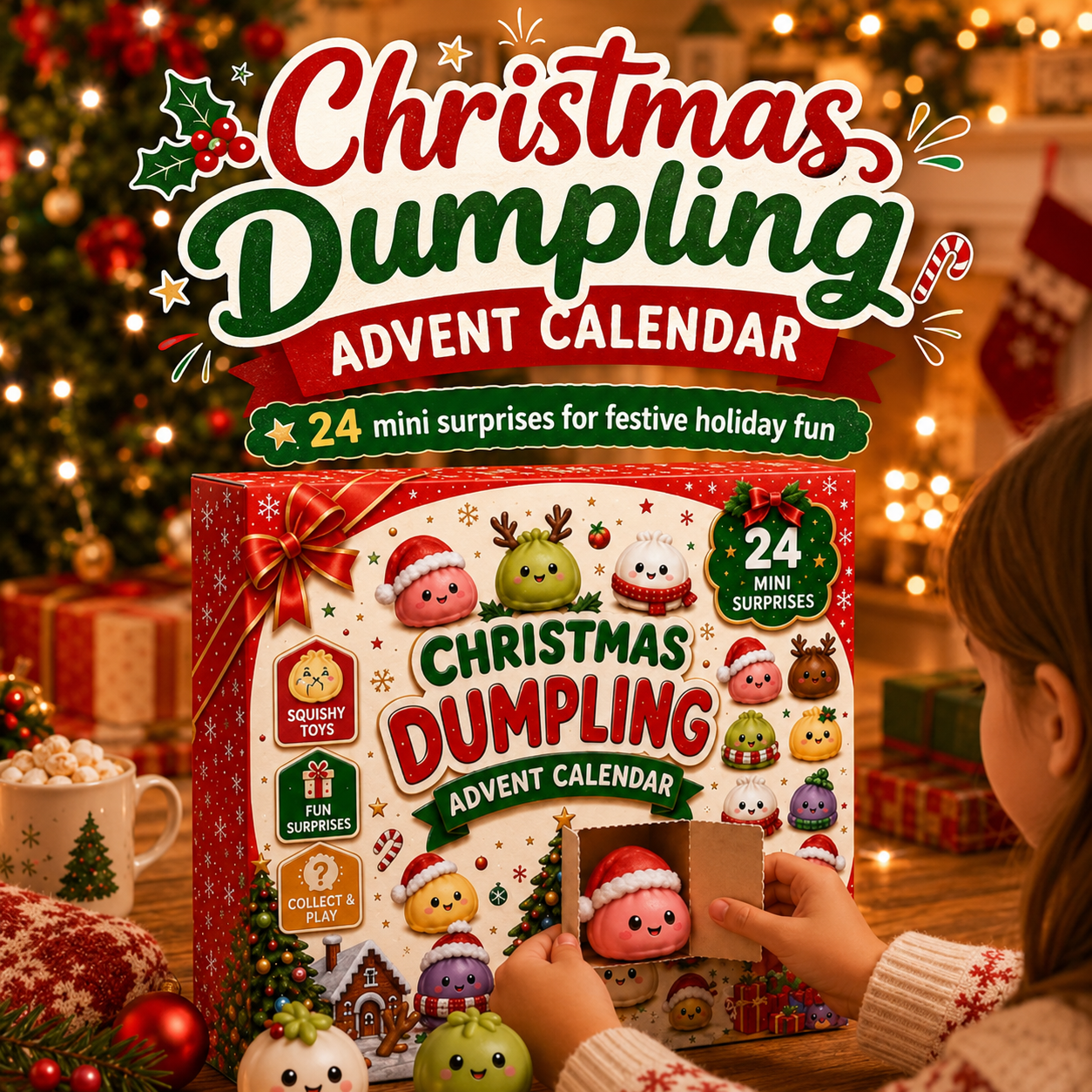 2026 Christmas Blind Box Advent Calendar: 24-Day Dumpling & Squishy Toy Countdown 🎄