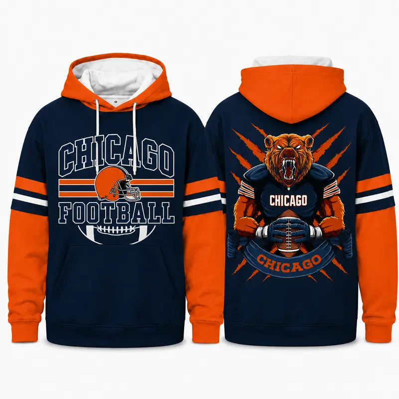 Retro Football Helmet Graphic Hoodie Varsity Style From Every Angle