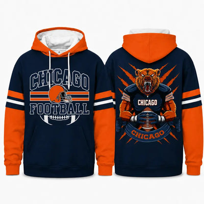 Retro Football Helmet Graphic Hoodie Varsity Style From Every Angle
