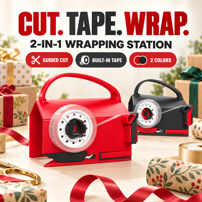 2-in-1 Wrapping Paper Cutter & Tape Dispenser