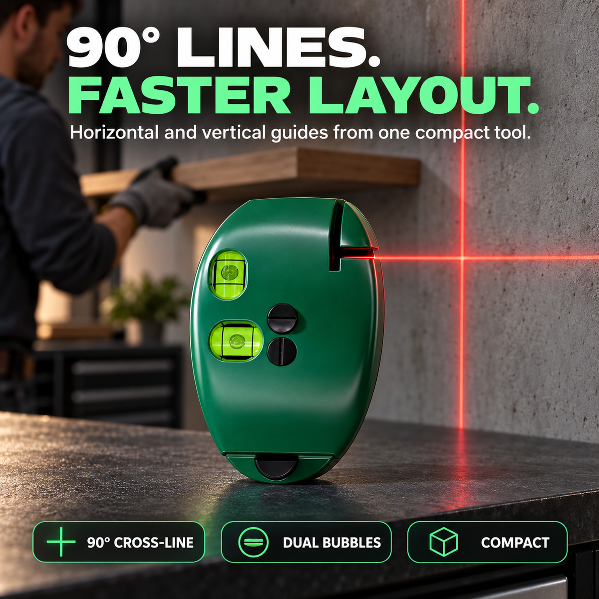 90° Laser Angle Level – Fast, Precise DIY Alignment Tool