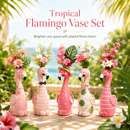 Cute Flamingo Decorative Resin Vase