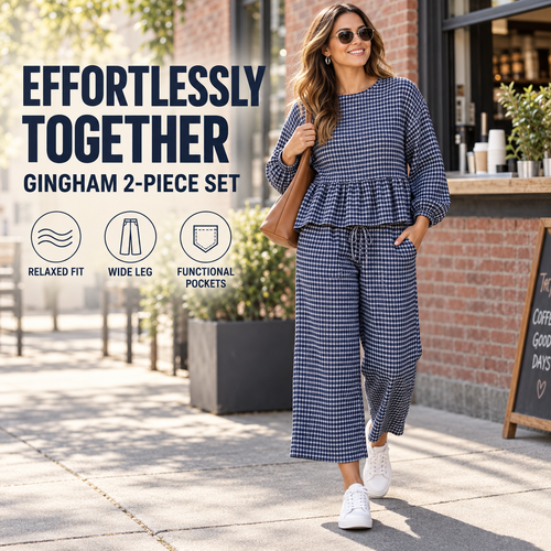 Women's Gingham 2 Piece Outfit