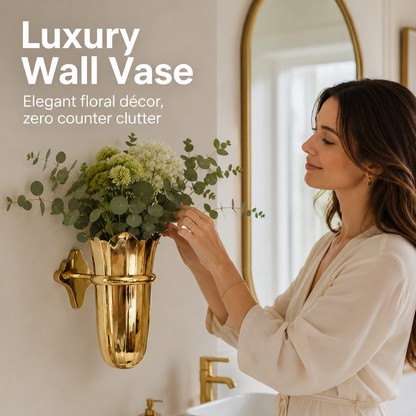Luxury Gold Wall-Mounted Floral Vase